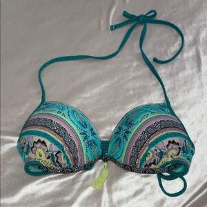 Shade & Shore Teal and Pink Bikini Top